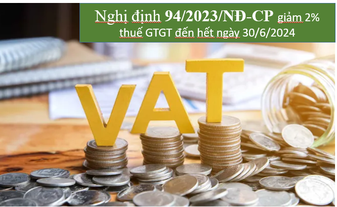 Nghị định 94/2023/NĐ_CP chính thức giảm 2% thuế GTGT đến hết ngày 30/6/2024