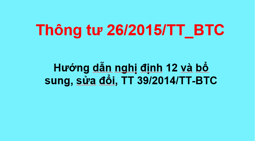 Thông tư 26/2015/TT_BTC