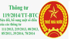 Thông tư 119/2014/T-BTC